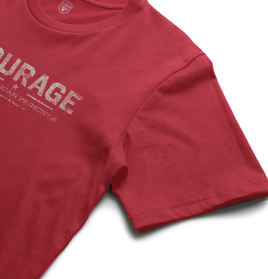 Courage Essential T-shirt shown at an angle