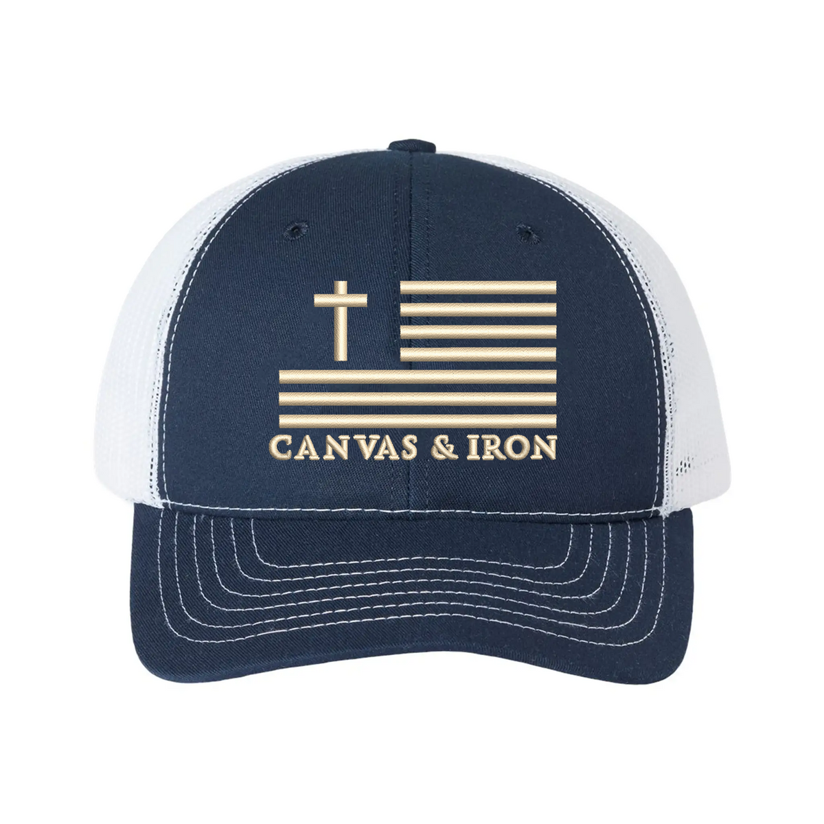 USA Made White Mesh Trucker Cap