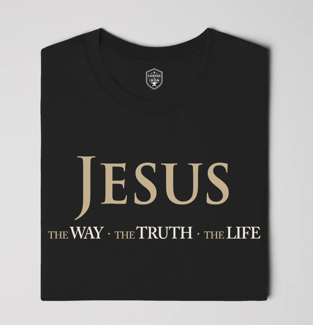 Folded Canvas & Iron Jesus The Way The Truth The Life Supima T-shirt
