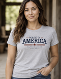 Canvas & Iron women's Made in America heather gray T-shirt front view