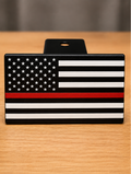 Thin Red Line American Flag Hitch Cover
