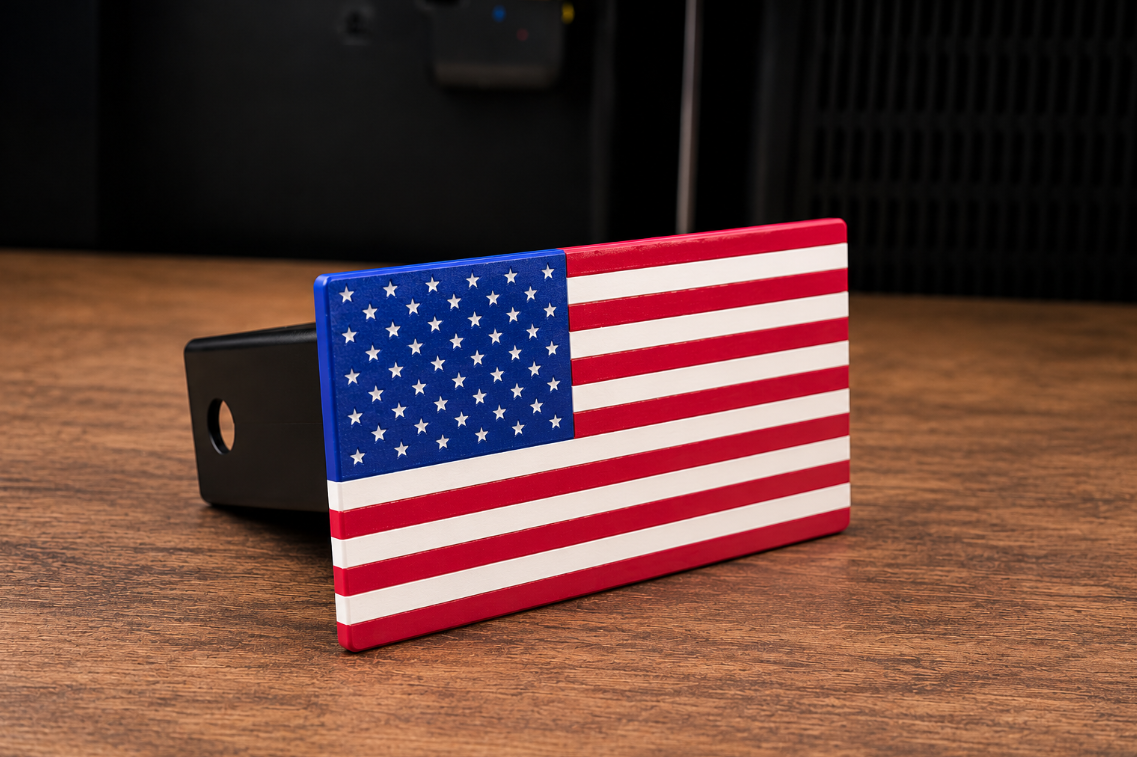 American Flag Hitch Cover