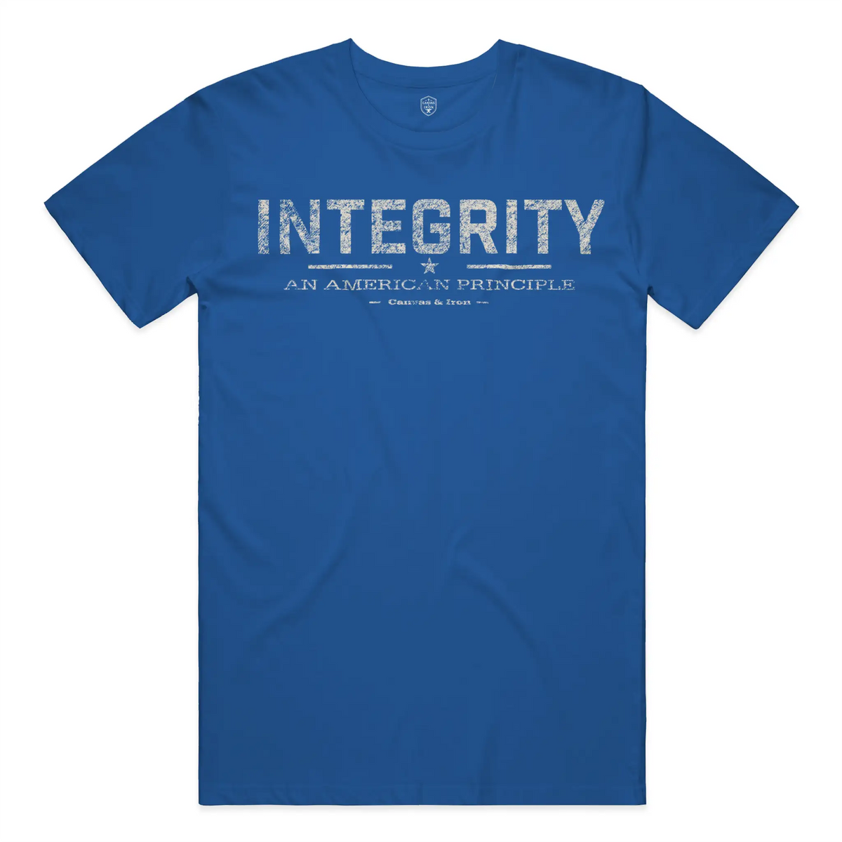 Integrity Essential T-shirt front view with Integrity typography